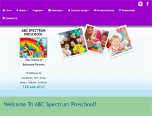 Tablet Screenshot of abcspectrumpreschool.com